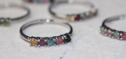 Turmalin facettiert - Ring - Metall - verstellbar - 10 St�ck