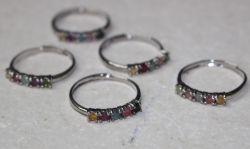 Turmalin facettiert - Ring - Metall - verstellbar - 10 St�ck