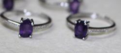 Amethyst facettiert - Ring - Metall - verstellbar - 10 St�ck