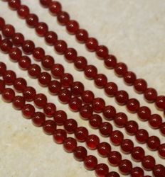 Karneol - Kugel - 4mm - Kettenstrang