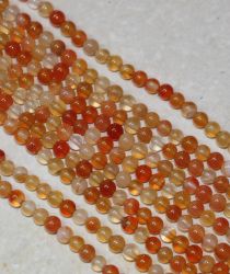 Karneol - Kugel - 4mm - Kettenstrang