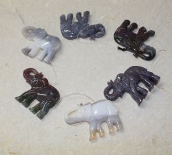 Edelstein Mix - Anh�nger - Elefant mit Bohrung - 1 St�ck