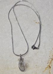 Herkimer Diamant - Anh�nger an Metallkette - 1 St�ck