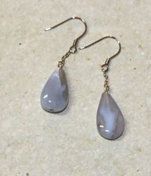 Chalcedon - Freeform - 40-45mm - Ohrh�nger - Silber - 1 Paar