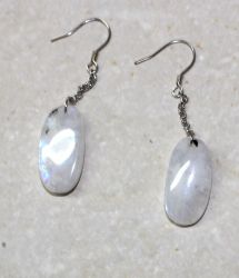 Regenbogen Mondstein - Freeform - 45-50mm - Ohrh�nger - Silber -