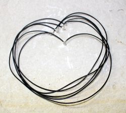 Lederkette - schwarz - 1,5mm - 40cm - Silber - 5 St�ck