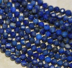 Lapis - Kugel - facettiert - 4mm - Kettenstrang