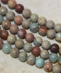 Anden Opal gr�n - Kugel - 6mm - Kettenstrang