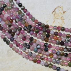 Turmalin multicolor - Kugel - 4mm - Kettenstrang