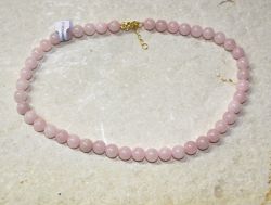 Rosaquarz - Kugel - 8mm - 45cm - Edelstein Kette