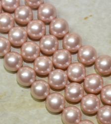 MuschelkernPerle - Rund - rosa - 10mm - Kettenstrang