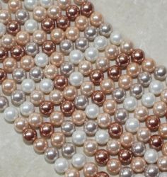 MuschelkernPerle - Rund - multi - 6mm - Kettenstrang