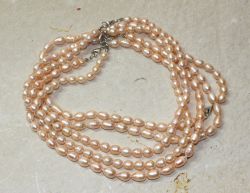 S�sswasserPerlen - Barock - rosa - 8-9mm 45cm - Kette - 5 St.