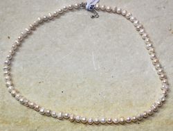 S�sswasserPerlen - Barock - weiss - 5-6mm 45cm - Kette - 1 St.