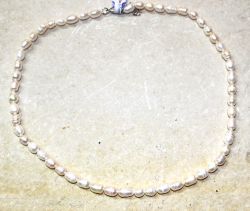 S�sswasserPerlen - Barock - weiss - 6-7mm 45cm - Kette - 1 St.