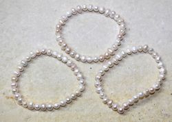S�sswasserPerlen - Barock - 5-6mm - Armband Elastik - 3 St�ck