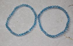 Topas blau - Kugel - facettiert - 4mm - Armband Elastik - 2 St.