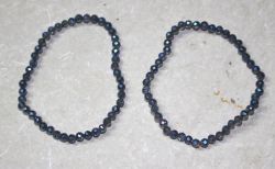 Aqua Aura Kristall - Kugel - fac. - 4mm - Armband Elastik  - 2 S