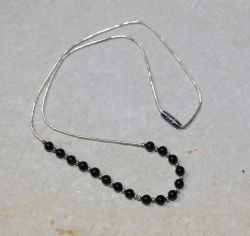 Onyx - Kugel - 4mm - Silber - Kette - 5 St�ck