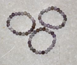 Amethyst - Kugel - facettiert - 3mm - Ring Elastik - 3 St.
