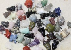 Edelstein Mix - Anh�nger - Tier Mix mit �se - 50 St�ck