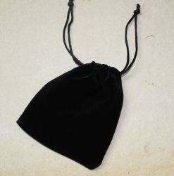 Samts�ckchen mit Zugband - schwarz - 10x12 cm - 50 St�ck