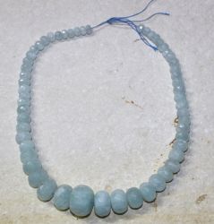Aquamarin - Rondelle - facettiert - 8-20mm - Kettenstrang