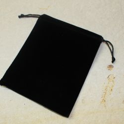Samts�ckchen mit Zugband - schwarz - 18 x 13 cm - 50 St�ck