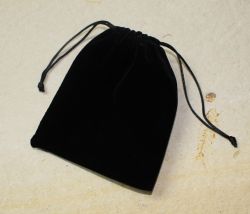 Samts�ckchen mit Zugband - schwarz - 18 x 13 cm - 50 St�ck