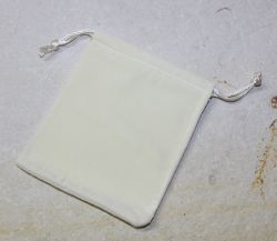Samts�ckchen mit Zugband - creme - 10x12 cm - 50 St�ck