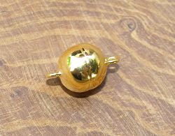 Schlie�e Magnet - Sterling Silber vergoldet - Rund - 16mm - 1 St