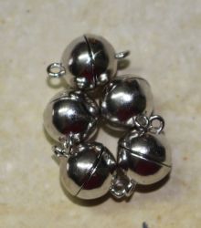 Schlie�e Magnet - Sterling Silber - rund - 8mm - 5 St