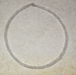 Regenbogen Mondstein- Rondelle fac. - 3-4mm - 45cm - Kette