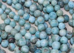 Larimar - Kugel - 8-12mm - 45cm - Edelstein Kette - 1 St.