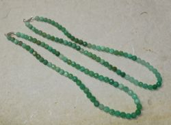 Chrysopras - Kugel fac. - 6-7mm - 45cm - Edelstein Kette - 1 St.