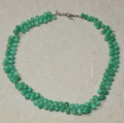 Chrysopras - Tropfen - 8-10mm - 45cm - Edelstein Kette - 1 St.