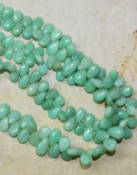 Chrysopras - Tropfen - 8-10mm - 45cm - Edelstein Kette - 1 St.