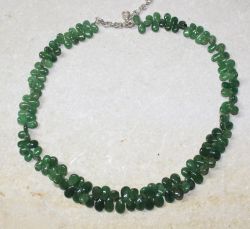 Diopsid - Tropfen - 6-10mm - 45cm - Edelstein Kette - 1 St.
