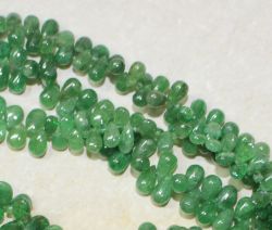 Diopsid - Tropfen - 6-10mm - 45cm - Edelstein Kette - 1 St.