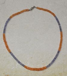 Granat - Tansanit - Rondelle fac. - 3-5mm - 45cm - Kette - 1 St.