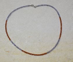 Granat - Tansanit - Rondelle fac. - 3-5mm - 45cm - Kette - 1 St.