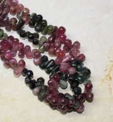 Turmalin - Tropfen - 8-12mm - 45cm - Edelstein Kette - 1 St.