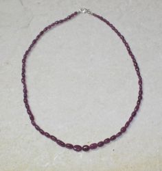 Rubin - Oval - 4-6mm - 45cm - Edelstein Kette - 1 St.