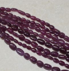 Rubin - Oval - 4-6mm - 45cm - Edelstein Kette - 1 St.