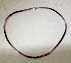 Rubin - Rondelle fac. - 3-4mm - 45cm - Edelstein Kette - 1 St.