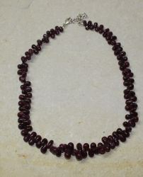 Rubin - Tropfen - 7-8mm - 45cm - Edelstein Kette - 1 St.