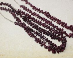 Rubin - Tropfen - 7-8mm - 45cm - Edelstein Kette - 1 St.