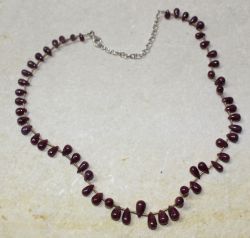 Rubin - Tropfen - 6-8mm - 45cm - Edelstein Kette - 1 St.