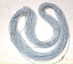 Aquamarin - Kugel - facettiert - 2,5-3mm - 90cm - Edelstein Kett