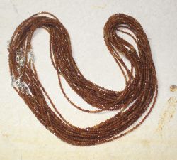 Hessonit - Kugel - facettiert - 3mm - 90cm - Edelstein Kette
